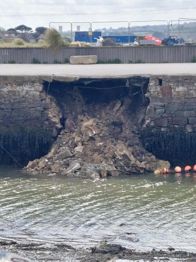 A woman and her dog walked over the top as the wall collapsed (Image: Theresa Lynn)